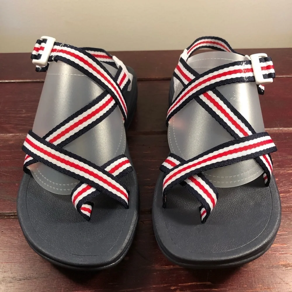 Madden Girl Women's Strappy Casual Sandals Red/White/Blue Size 9 NWT